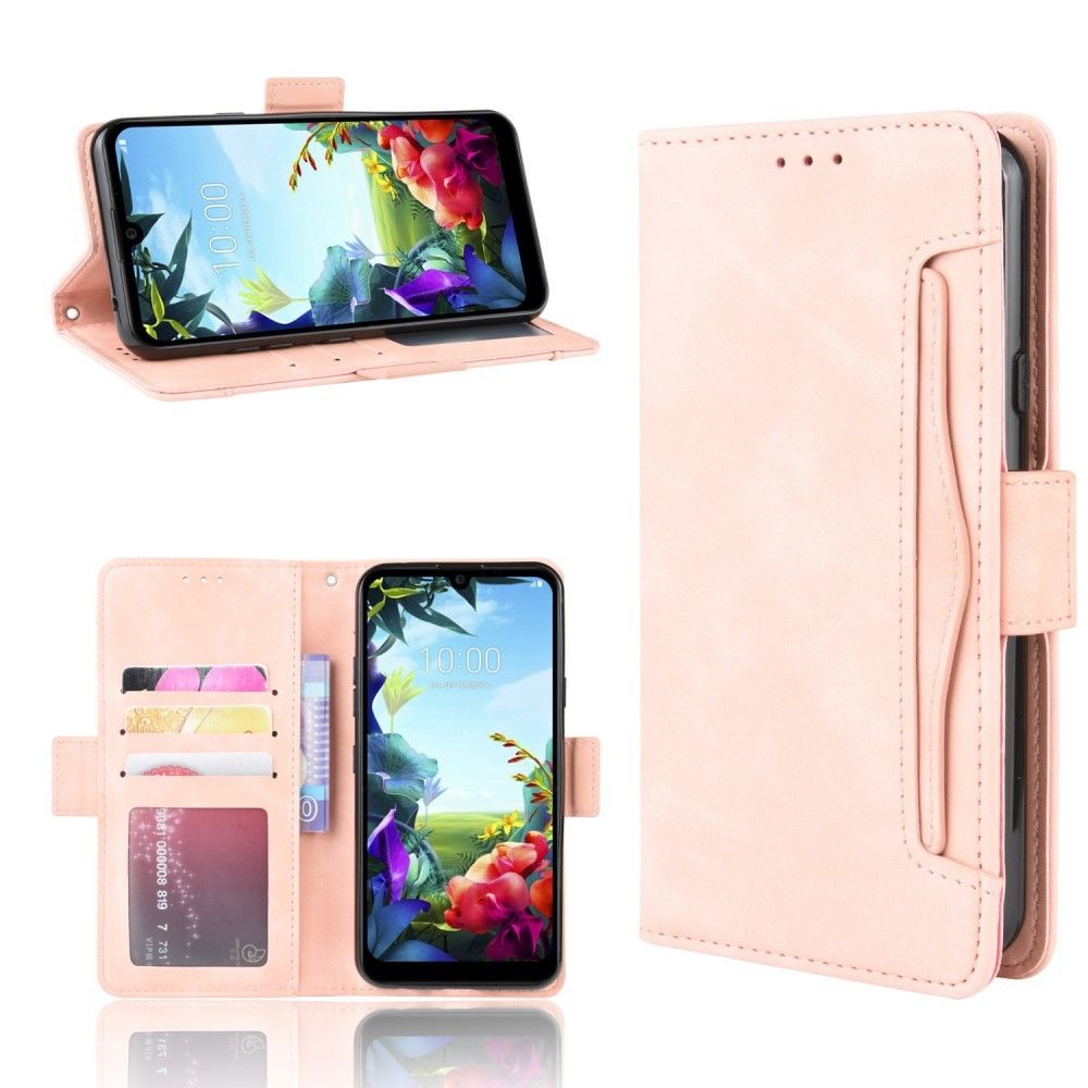 marque generique - Etui en PU + TPU avec support et plusieurs porte-cartes or rose pour votre LG K40S - Coque, étui smartphone