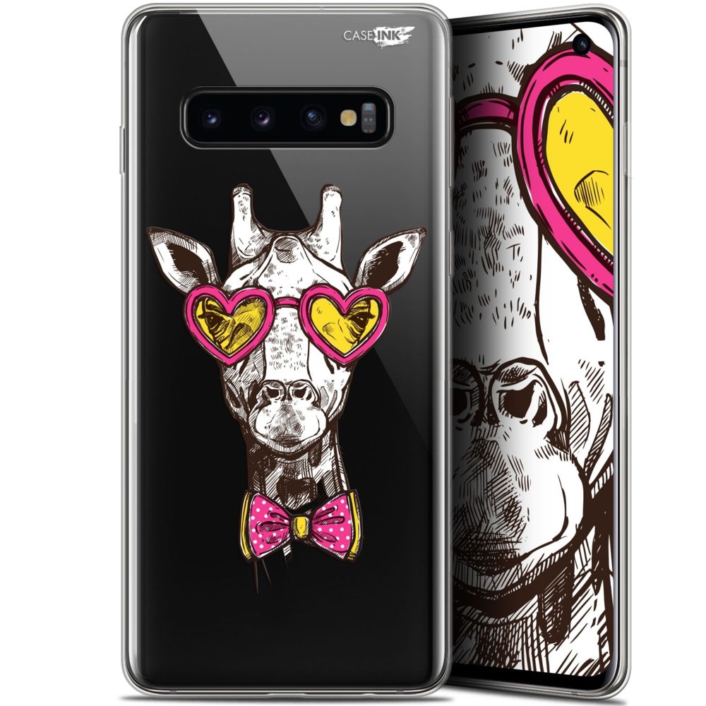 Caseink - Coque arrière Samsung Galaxy S10 (6.1 ) Gel HD [ Nouvelle Collection - Souple - Antichoc - Imprimé en France] Hipster Giraffe - Coque, étui smartphone