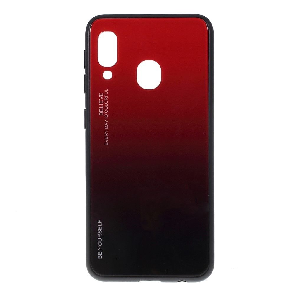 marque generique - Coque en TPU verre hybride dégradé rouge pour votre Samsung Galaxy A20e - Coque, étui smartphone