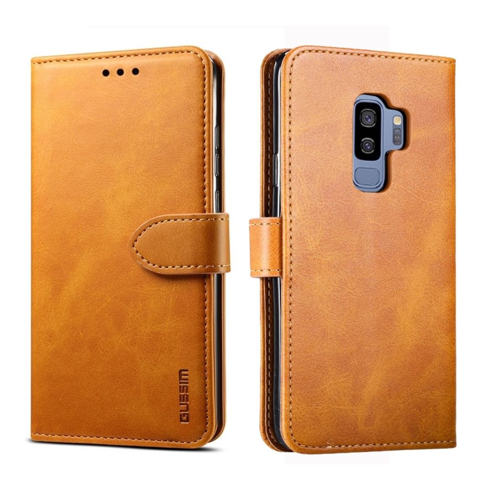 Wewoo - Coque Pour Galaxy S9 GUSSIM Business Style Étui en cuir à rabat horizontal avec support et fentes cartes et portefeuille kaki - Coque, étui smartphone