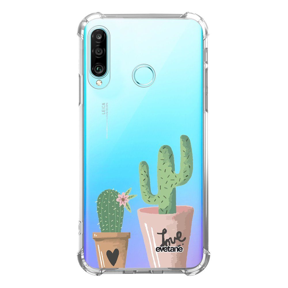 Evetane - Coque Huawei P30 Lite anti-choc souple avec angles renforcés transparente Cactus Love Evetane - Coque, étui smartphone