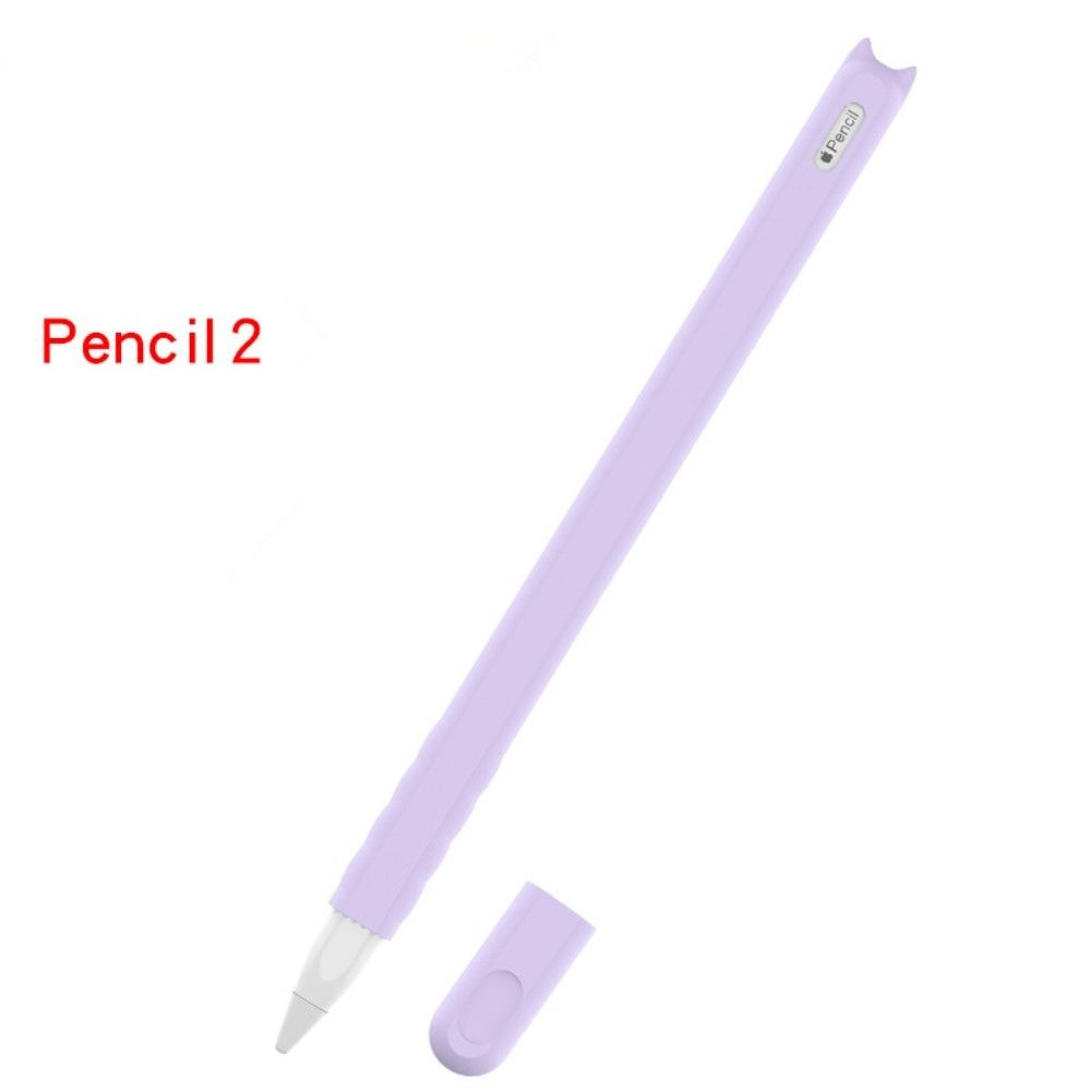 marque generique - Coque en silicone capuchon rond de stylet dessin animé violet clair pour votre Apple Pencil 2 - Coque, étui smartphone