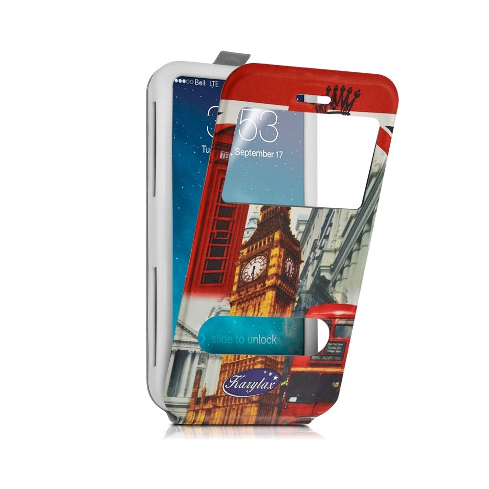 Karylax - Etui Coque Silicone S-View Motif ZA03 Universel L pour Orange Fova - Autres accessoires smartphone