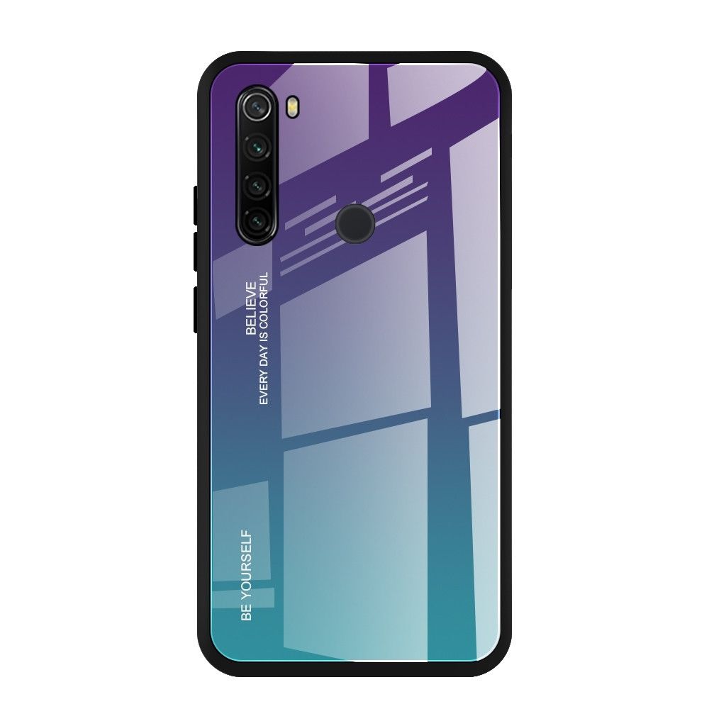 Wewoo - Coque Pour Xiaomi Redmi Note 8T étui en verre de couleur dégradée violet - Coque, étui smartphone
