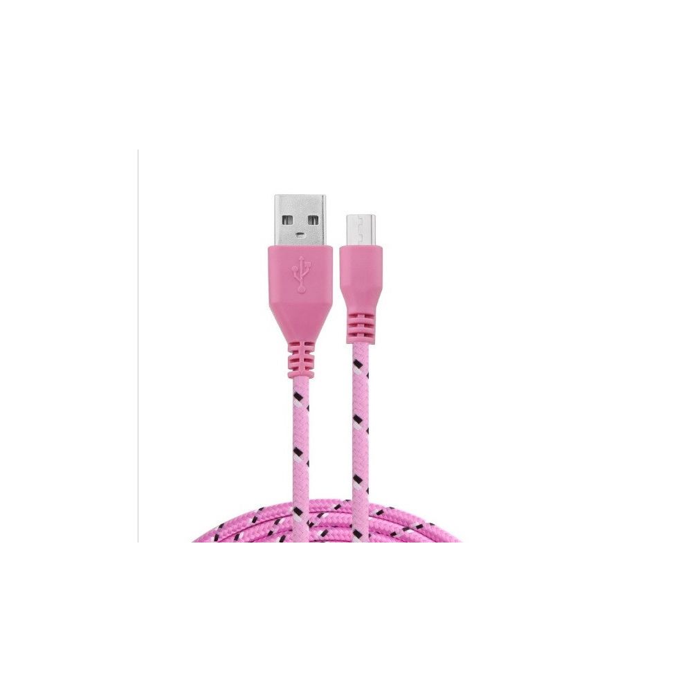 Shot - Cable Tresse 1m Micro-USB pour Smartphone Android Chargeur Connecteur USB Lacet Fil Nylon - Chargeur secteur téléphone