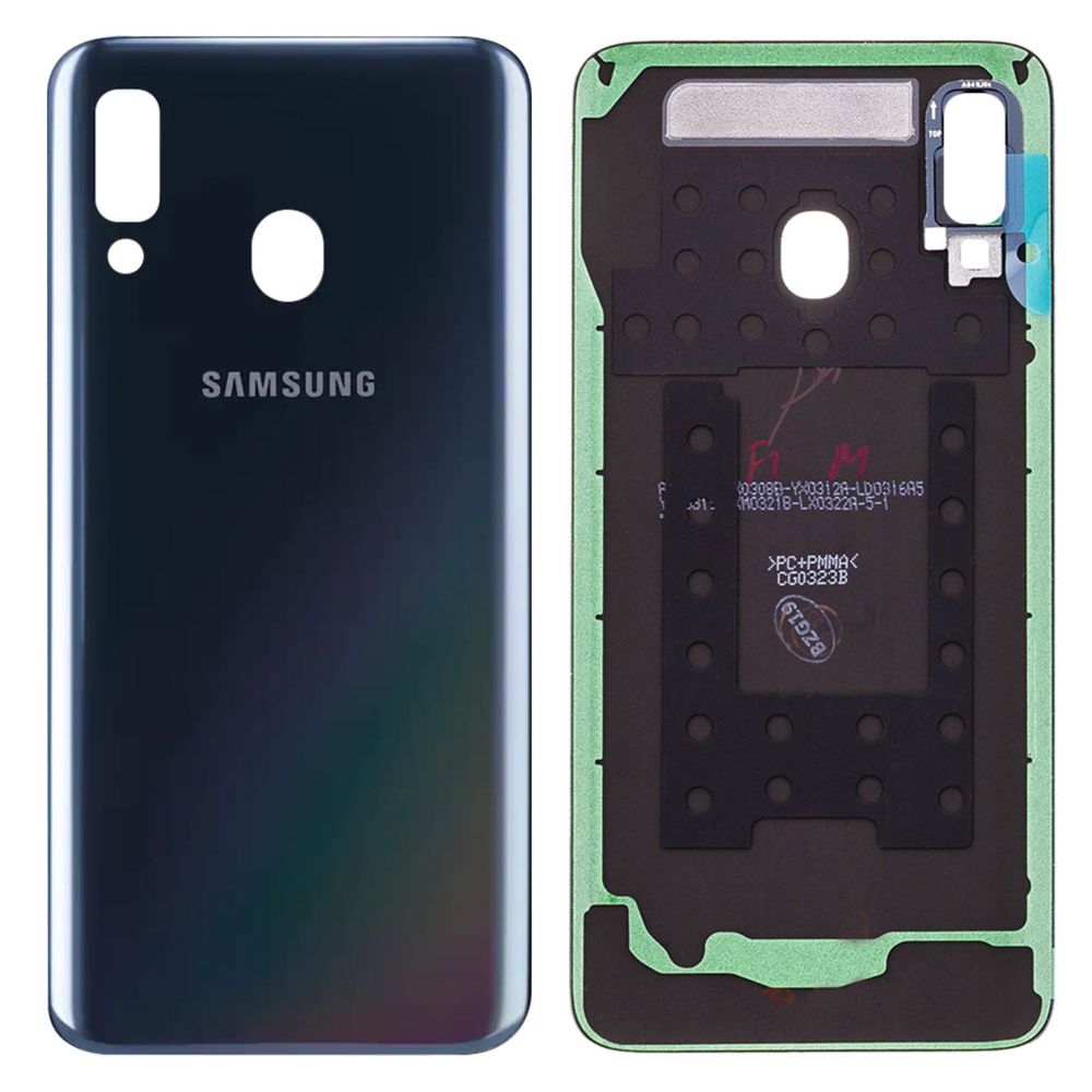 Avizar - Cache batterie Samsung Galaxy A40 Façade arrière de remplacement noir - Autres accessoires smartphone