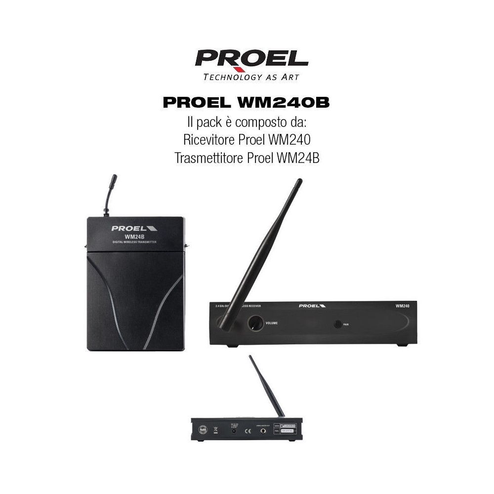 Sans Marque - Proel WM240B Ricevitore e trasmettitore digitale, banda 2.4 GHz x Radiomicrofoni - Enceintes monitoring