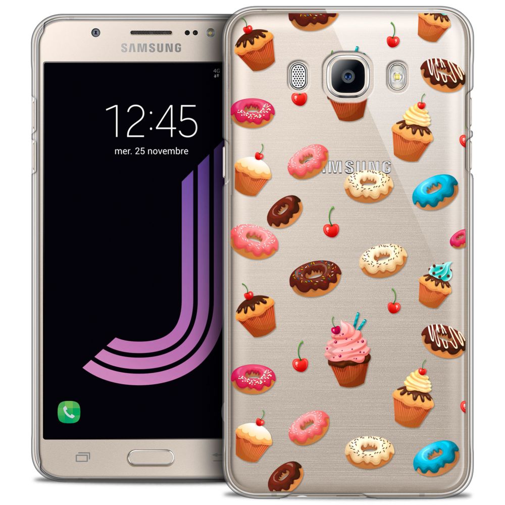 Caseink - Coque Housse Etui Samsung Galaxy J7 2016 (J710) [Crystal HD Collection Foodie Design Donuts - Rigide - Ultra Fin - Imprimé en France] - Coque, étui smartphone