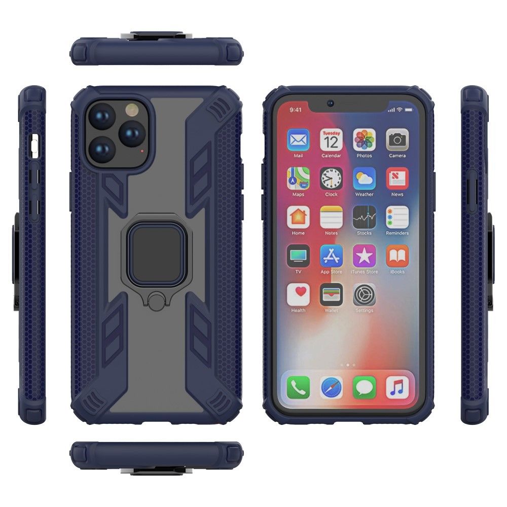 marque generique - Coque en TPU hybride de style guerrier avec béquille bleu pour votre Apple iPhone 11 Pro 5.8 pouces (2019) - Coque, étui smartphone
