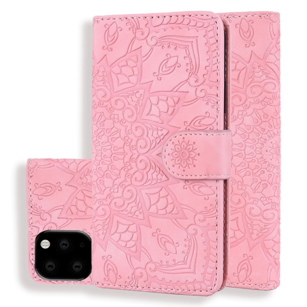 Wewoo - Coque Étui en cuir estampé à double rabat avec motif de mollet et fentes pour portefeuille et porte-cartes iPhone 11 Pro 5.8 pouces Rose - Coque, étui smartphone