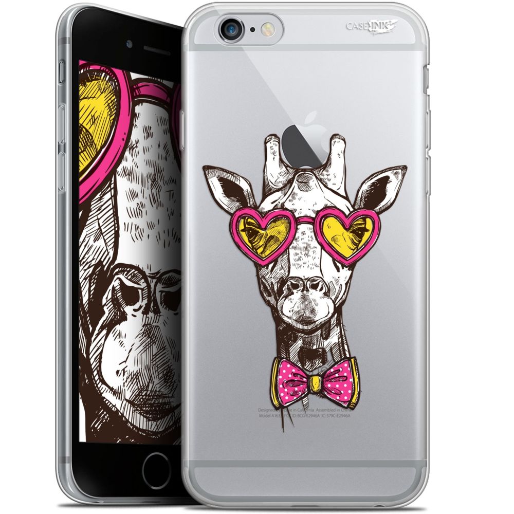 Caseink - Coque arrière Apple iPhone 6 Plus/ iPhone 6s Plus (5.5 ) Gel HD [ Nouvelle Collection - Souple - Antichoc - Imprimé en France] Hipster Giraffe - Coque, étui smartphone
