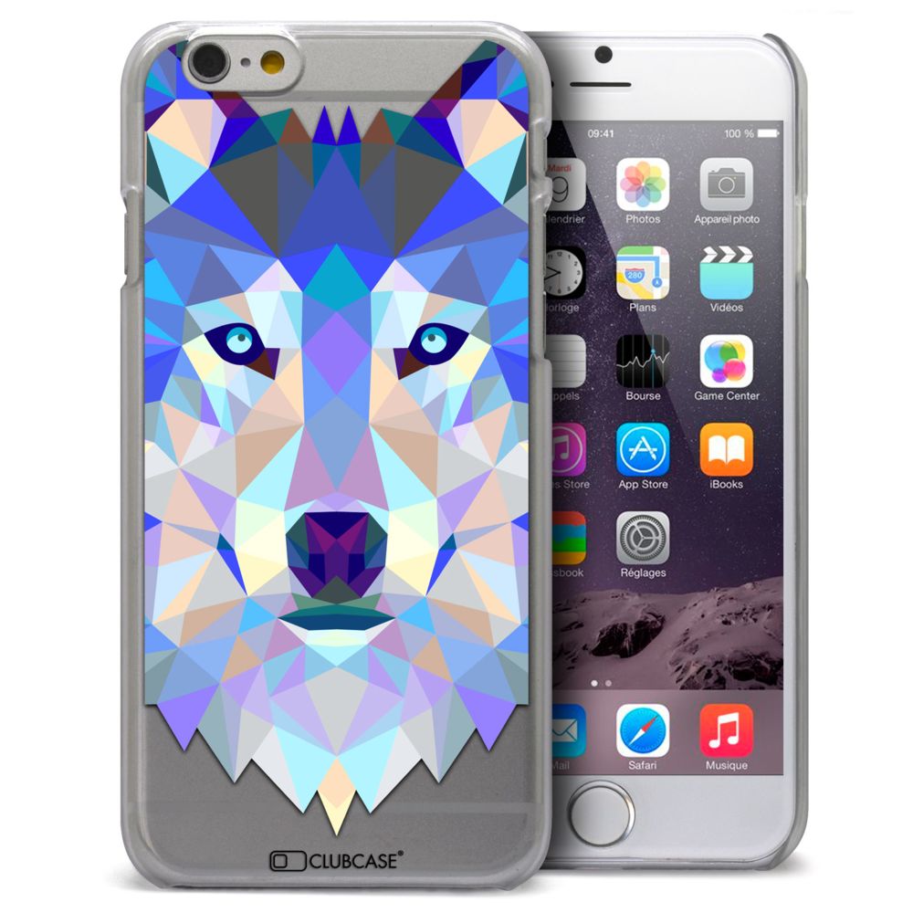 Caseink - Coque Housse Etui iPhone 6 / 6s 4.7 [Crystal HD Polygon Series Animal - Rigide - Ultra Fin - Imprimé en France] - Loup - Coque, étui smartphone