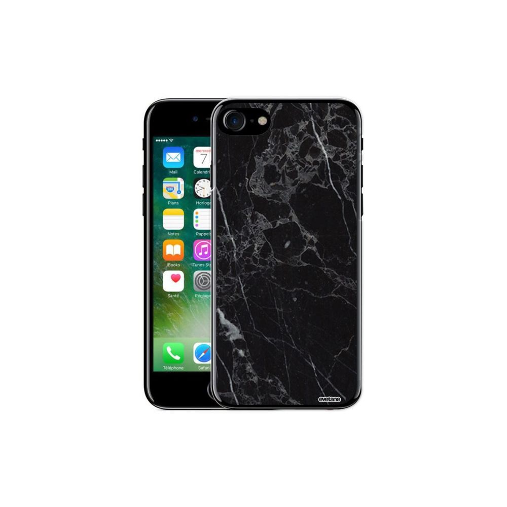 Evetane - Coque iPhone 7/8 rigide transparente Marbre noir Ecriture Tendance et Design Evetane - Coque, étui smartphone