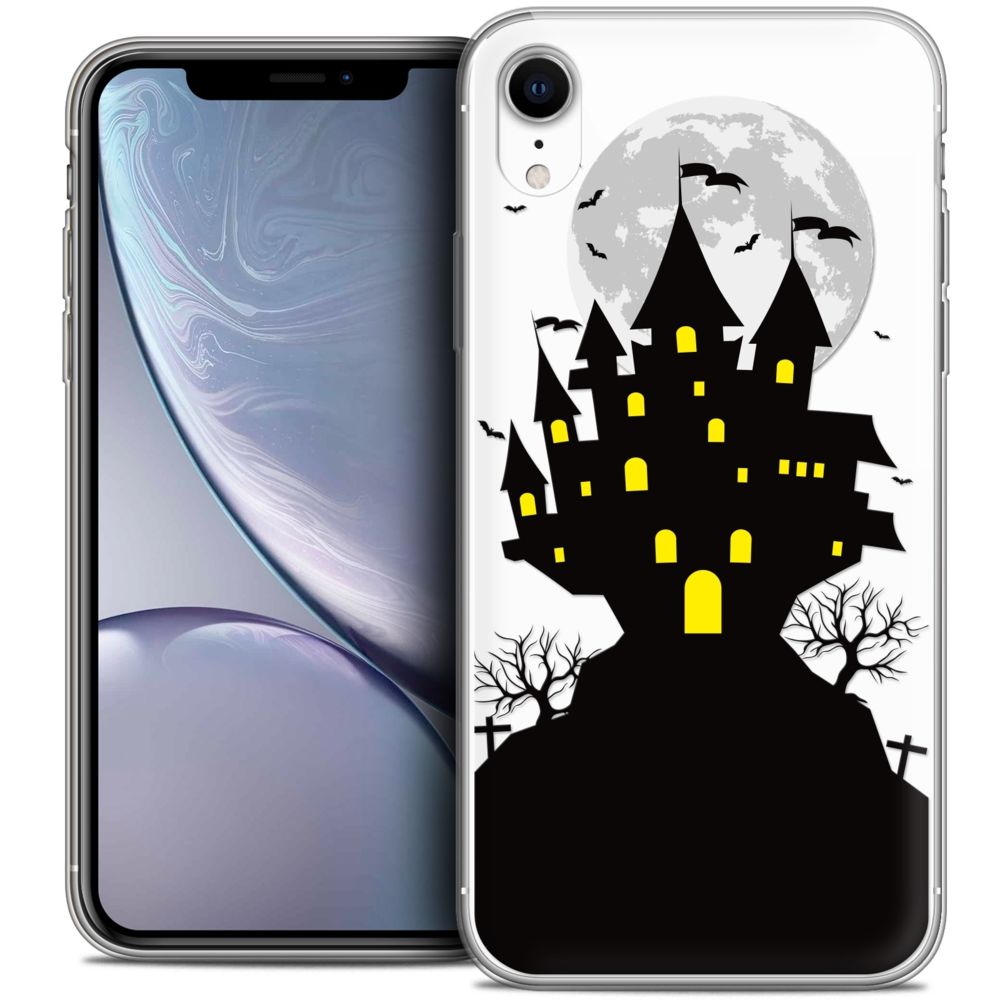 Caseink - Coque Housse Etui Apple iPhone Xr (6.1 ) [Crystal Gel HD Collection Halloween Design Castle Scream - Souple - Ultra Fin - Imprimé en France] - Coque, étui smartphone