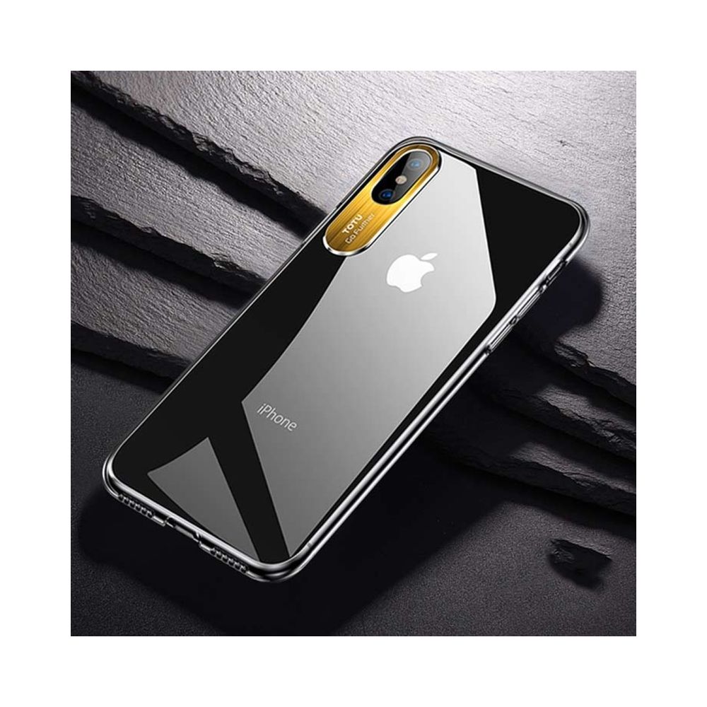 Wewoo - Coque PC transparente série Crystal pour iPhone X / XS (Or) - Coque, étui smartphone