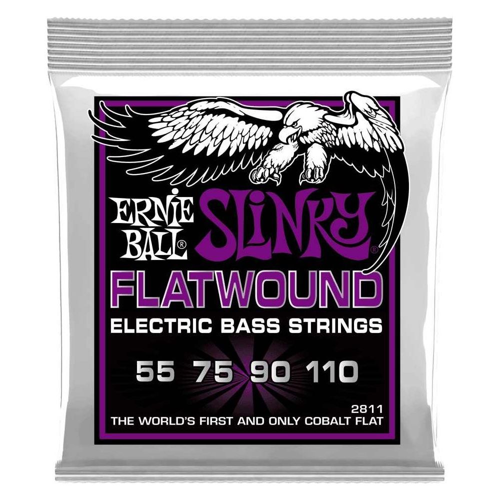 Ernie Ball - Ernie Ball 2811 - Jeu de cordes basse Power Slinky Flatwound- 55-110 - Accessoires instruments à cordes