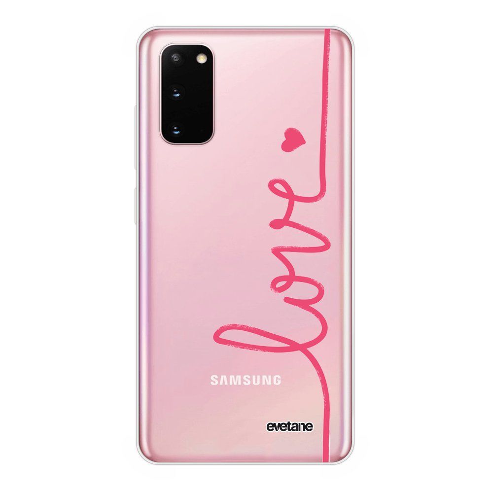 Evetane - Coque Samsung Galaxy S20 Plus souple transparente Love Motif Ecriture Tendance Evetane - Coque, étui smartphone