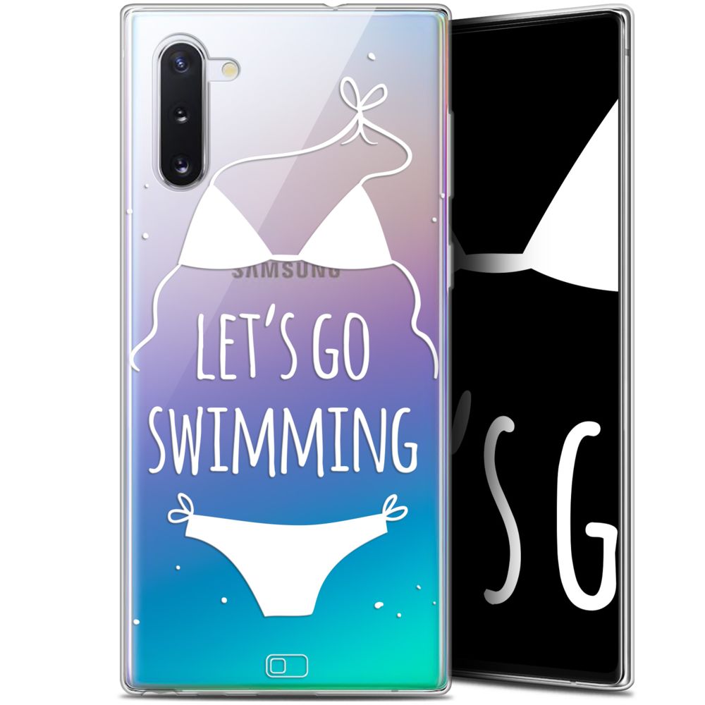 Caseink - Coque Pour Samsung Galaxy Note 10 (6.3 ) [Gel HD Collection Summer Design Let's Go Swim - Souple - Ultra Fin - Imprimé en France] - Coque, étui smartphone