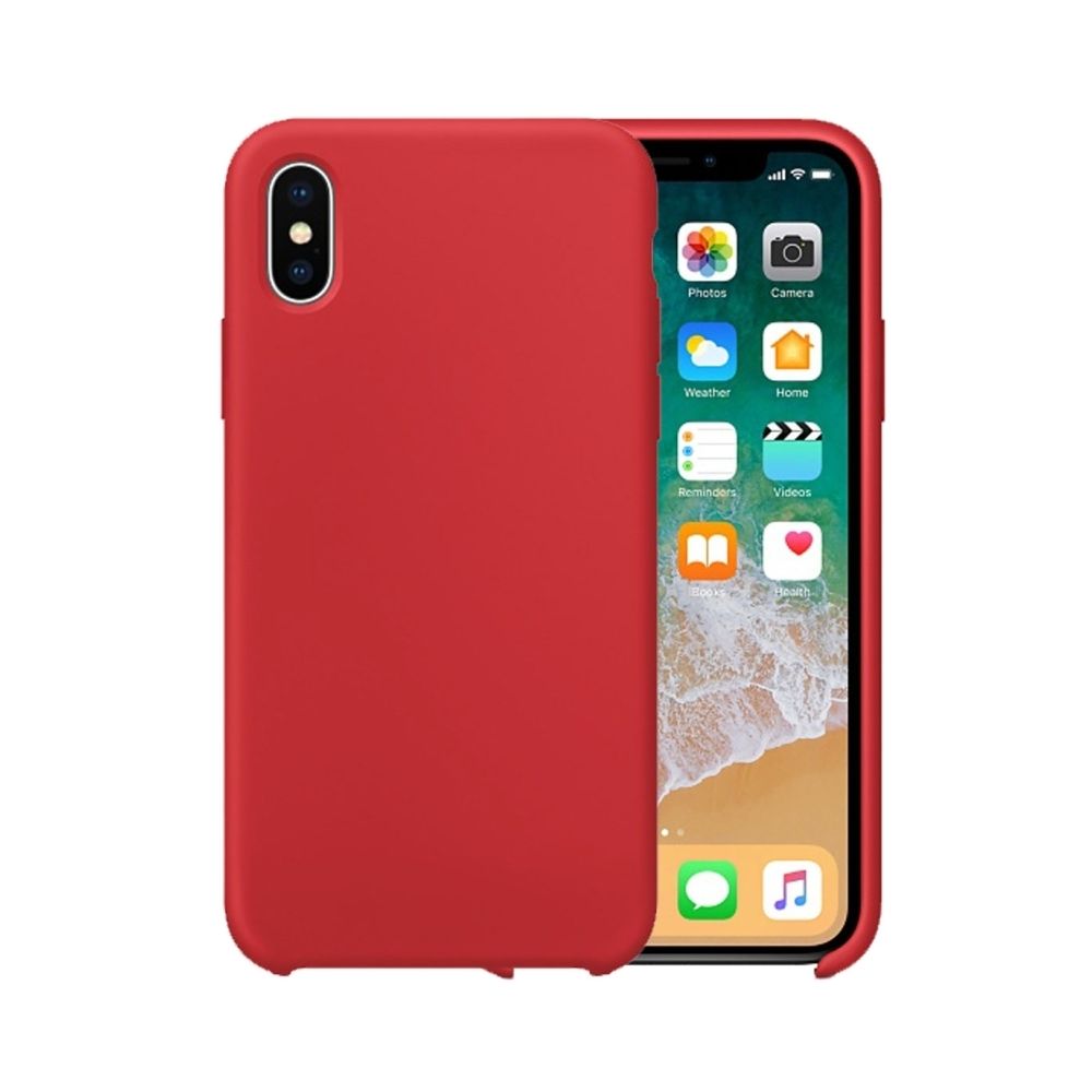 Wewoo - Coque rouge pour iPhone X Couleur Pure Silicone Liquide + PC Dropproof Étui de Protection Arrière - Coque, étui smartphone