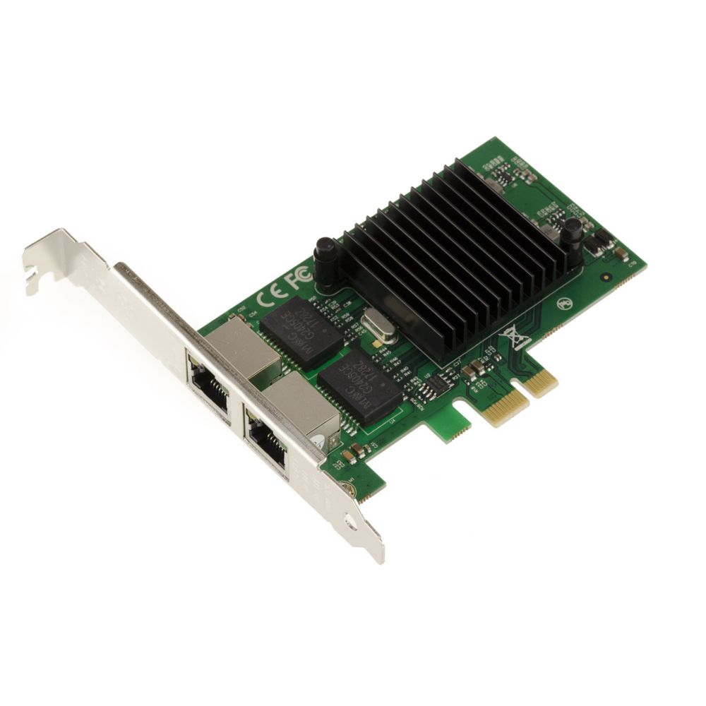 Kalea-Informatique - Carte réseau PCIe 2 Ports Dual GIGABIT ETHERNET - CHIPSET Intel I82575 - Fonction PXE/WOL - Carte réseau