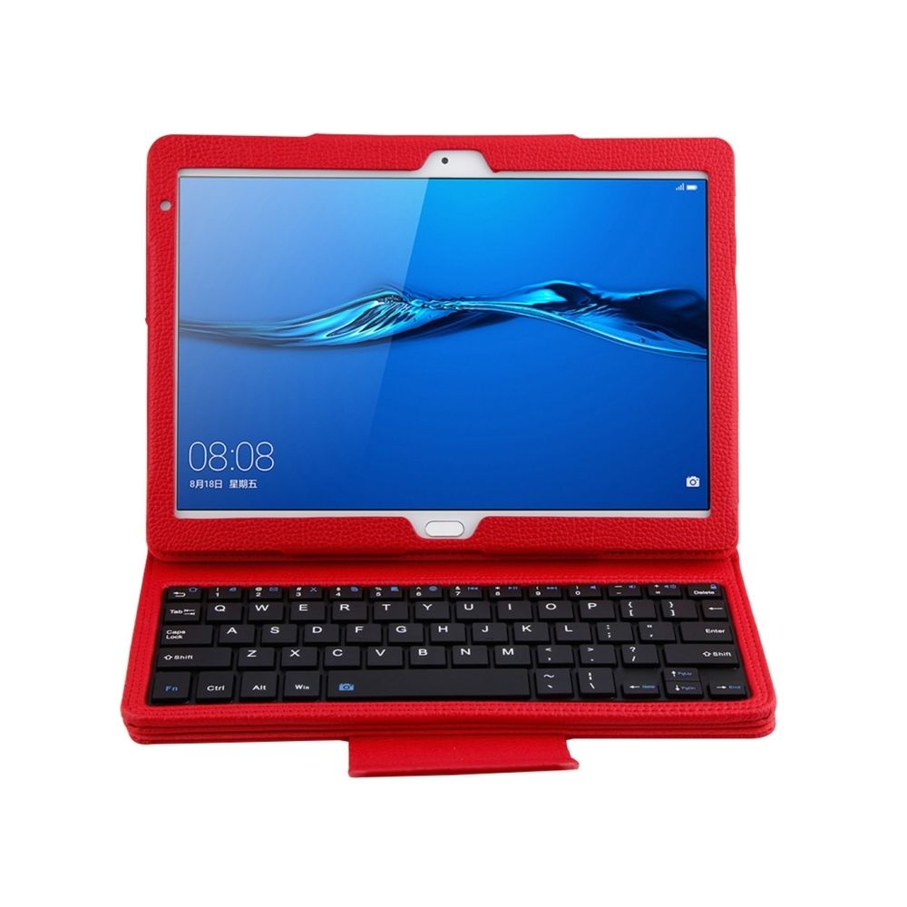 Wewoo - Clavier QWERTY tablette Universel rouge SA104 pour Huawei M3 Tablet 10.1 pouce ABS Litchi Texture Bluetooth étui de protection avec support - Clavier