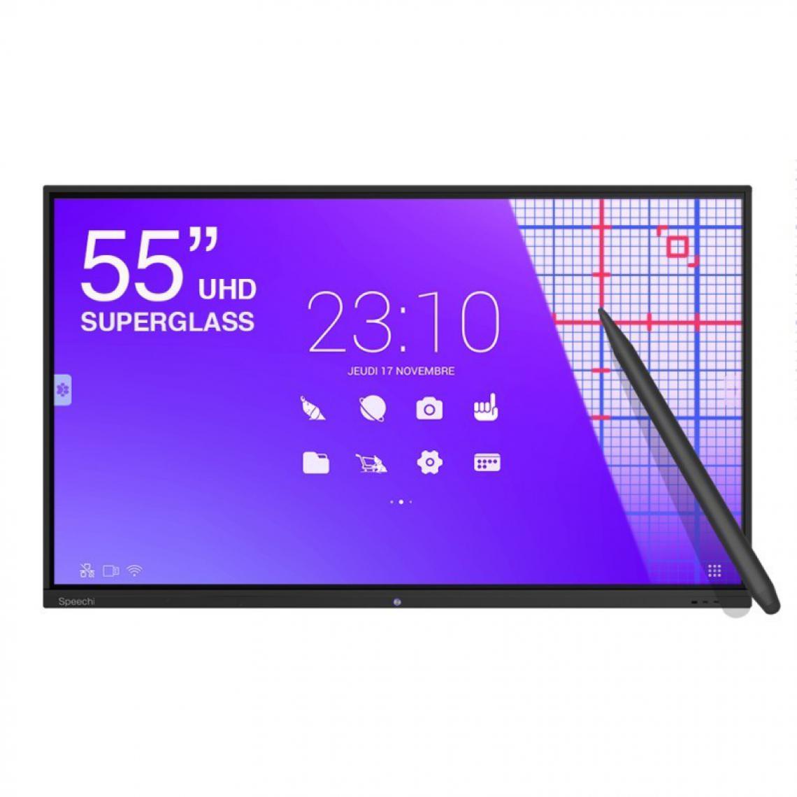 Speechi - Ecran interactif tactile Haute Précision SuperGlass Android SpeechiTouch UHD - 55" - Tablette Android