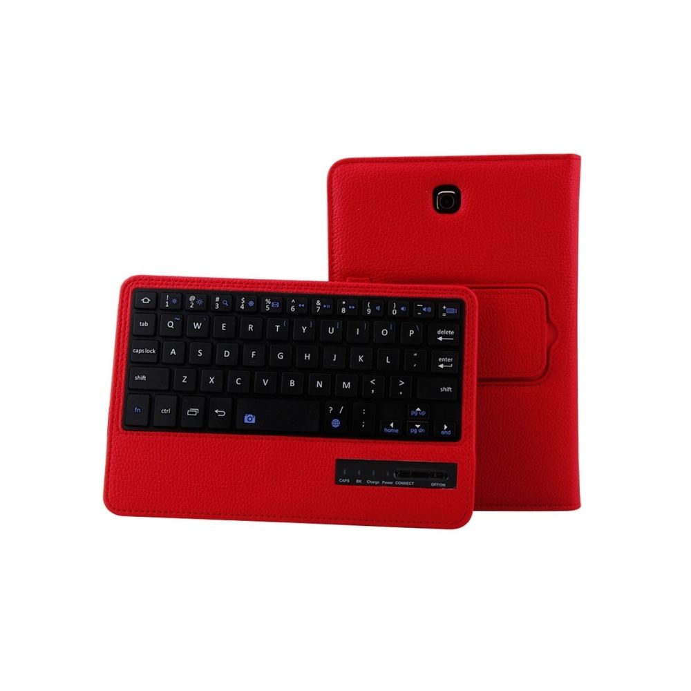 Wewoo - Clavier QWERTY rouge pour Samsung Galaxy Tab S2 8.0 T710 / T715 2 en 1 détachable Bluetooth Litchi Texture étui en cuir avec support - Clavier