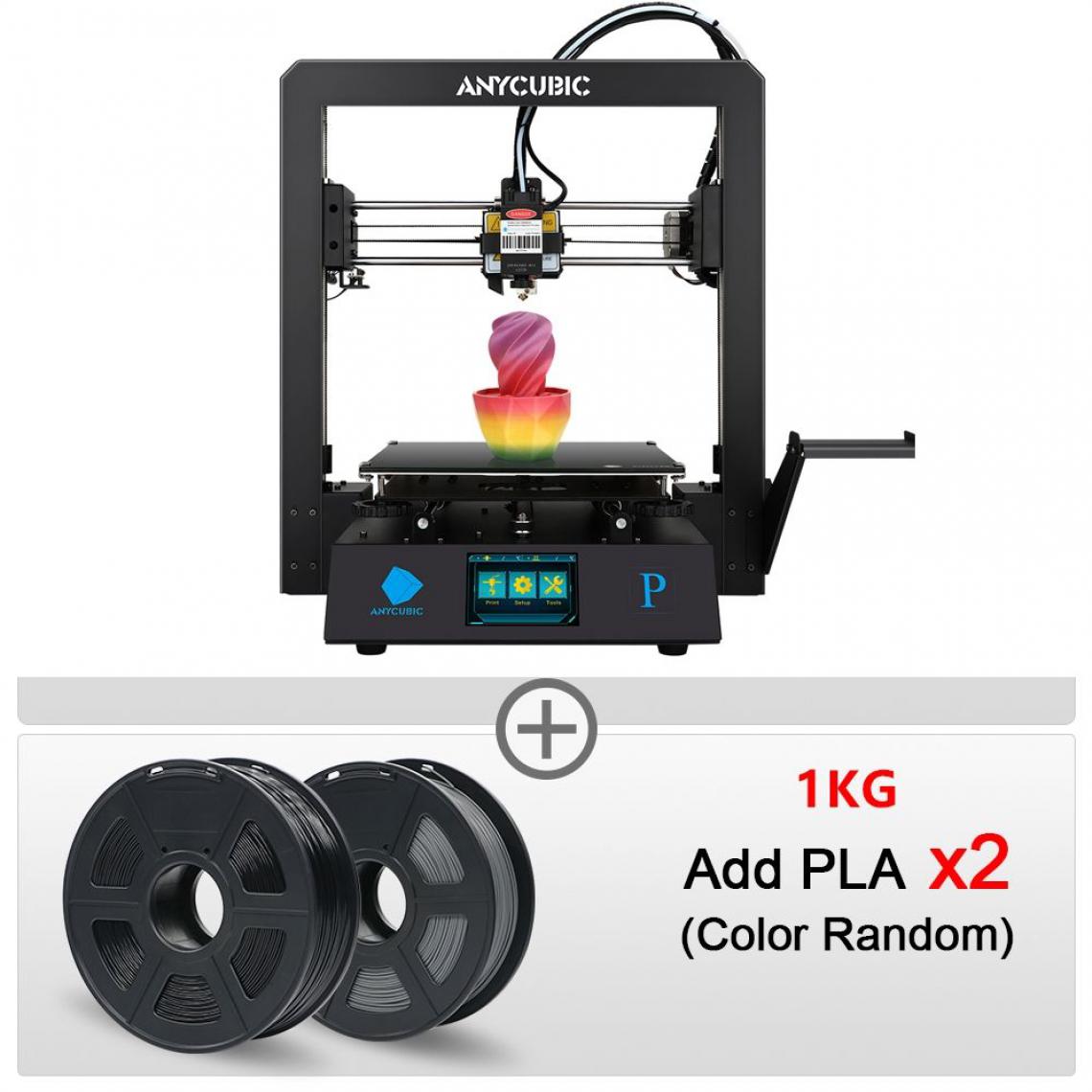 Generic - Imprimante 3D ANYCUBIC Mega Pro  avec à 1 tête d'impression  PLA, ABS, TPU, Gravure Laser, Écran Tactile 2 en 1 et 2 Filaments,  21* 21 * 20.5 cm - Noir  - Imprimante 3D