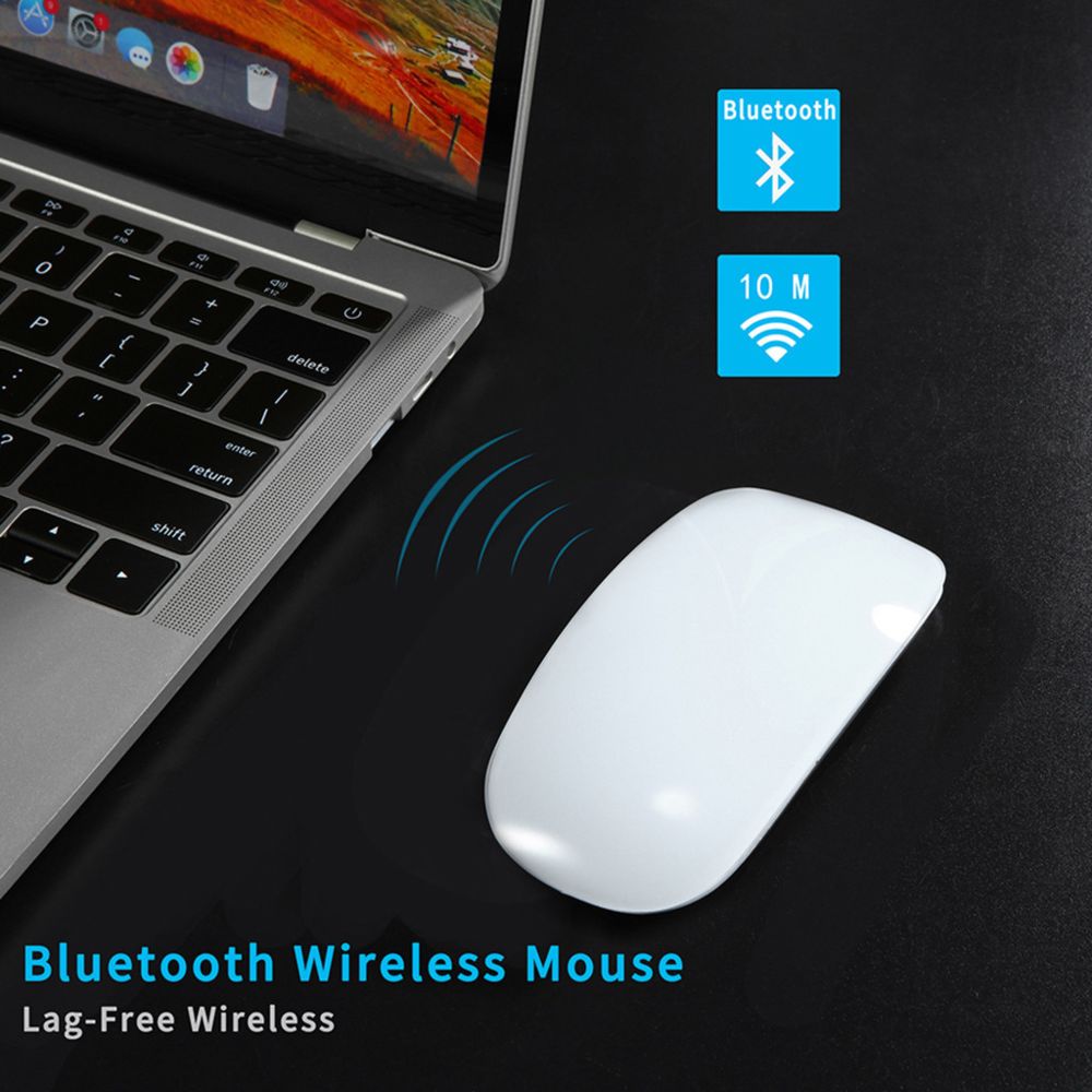 Generic - Souris portable sans fil ultra-mince de voyage de souris Bluetooth Mini 1200DPI pour tablette - blanc - Souris