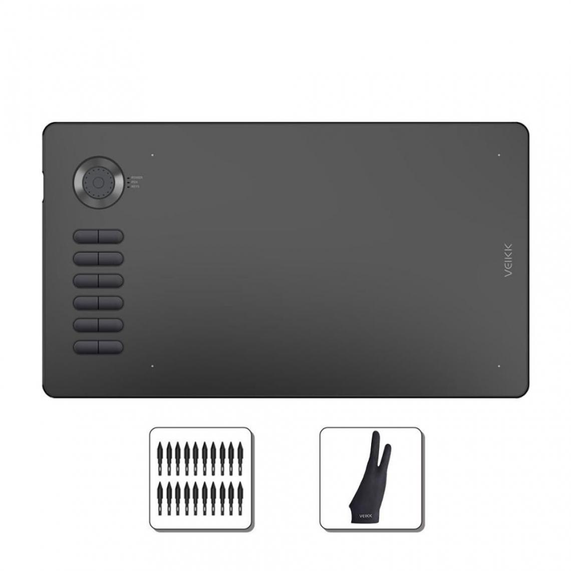 Generic - Tablette Graphique VEIKK-A15Pro Avec Stylet ,10*6 Pouces ,Compatible PC Window et Mac OS - Noir - Tablette Graphique