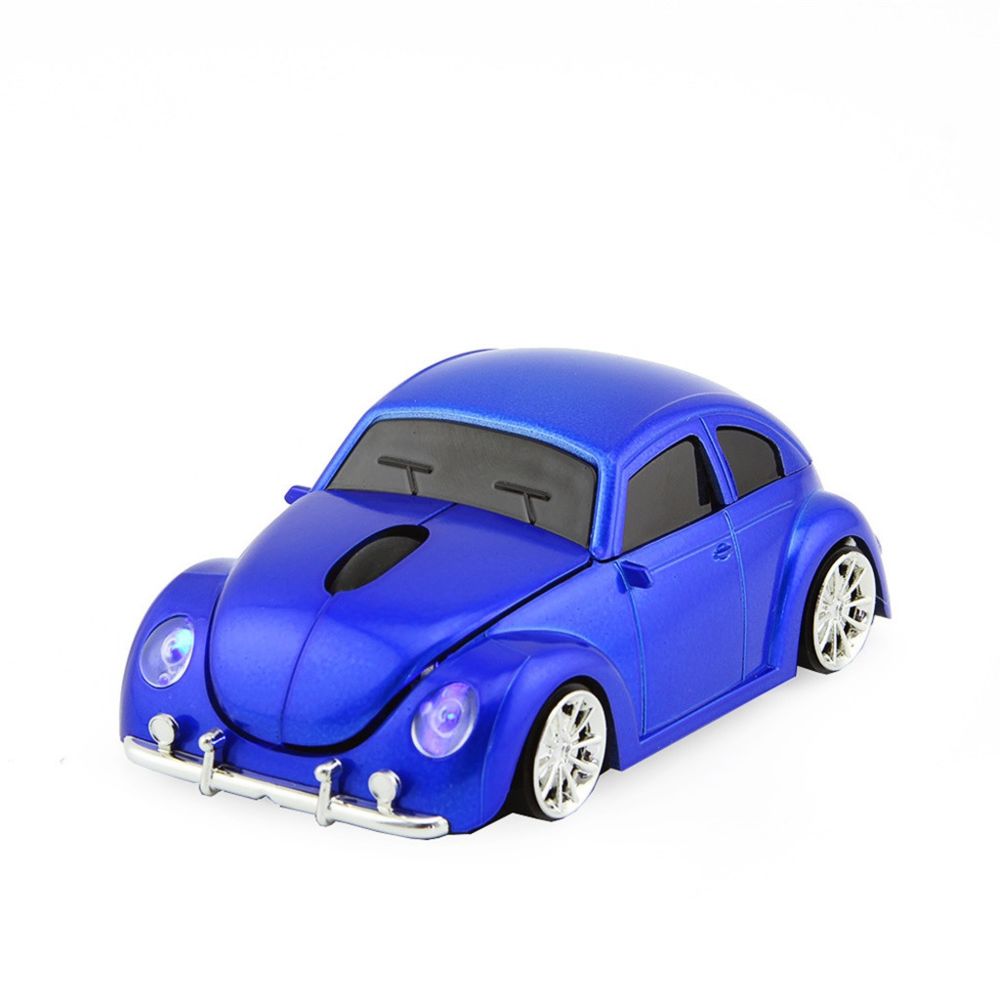 Generic - Souris de jeu sans fil 2.4GMouse Cool Car Beetle Shape avec récepteur USB pour ordinateur portable - Bleu - Souris