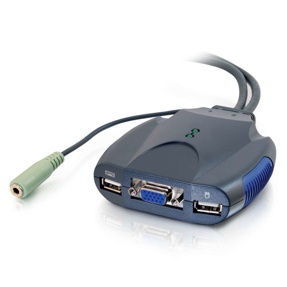 Cables To Go - C2G Trulink 2-Port VGA and USB Micro KVM with Audio commutateur écran, clavier et souris Bleu - Switch