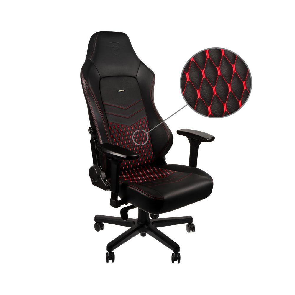 Noblechairs - HERO - Vrai Cuir - Noir/Rouge - Chaise gamer