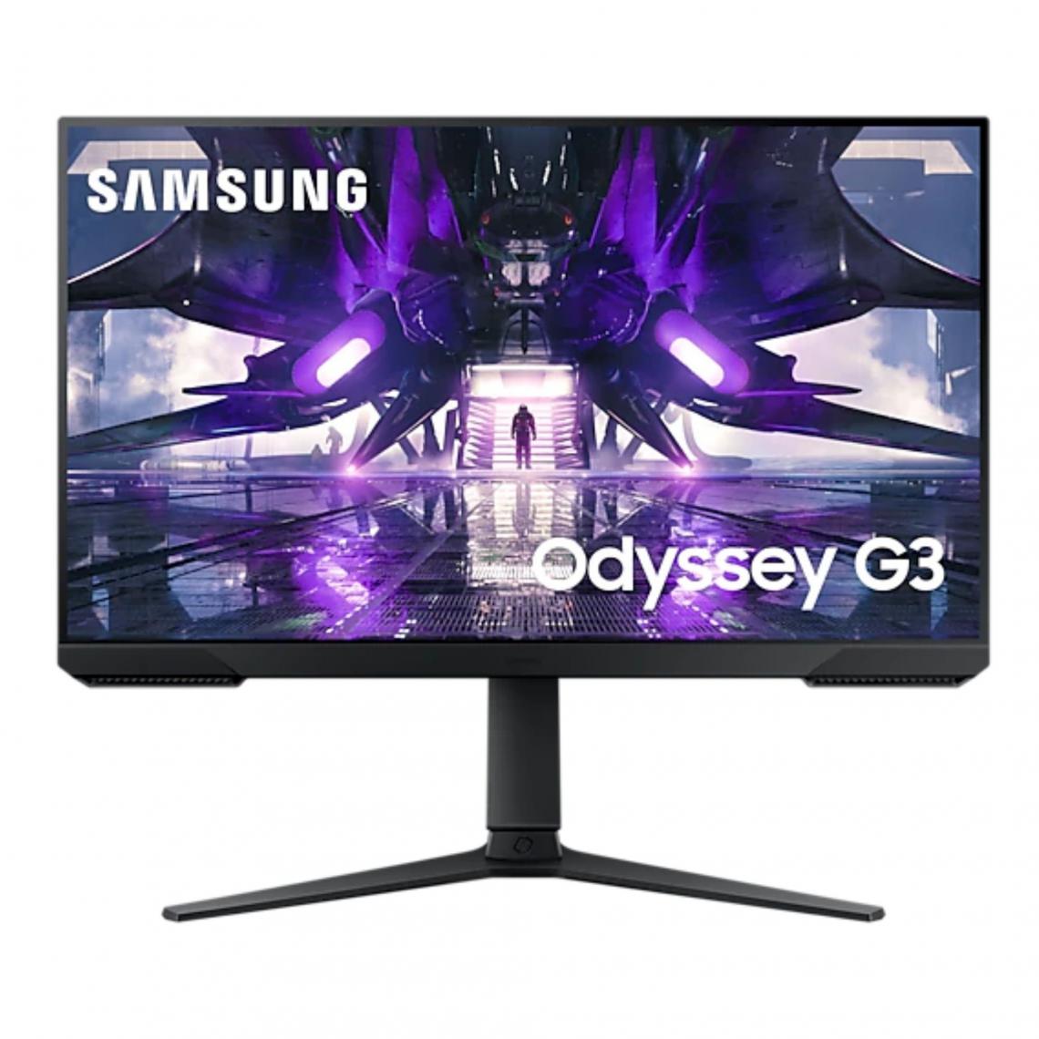 Samsung - Ecran 27'' Samsung LS27AG300NUXEN Gaming Odyssey G3A Noir Full HD VA 1ms 144 Hz. AMD FreeSync. Pied modulable Hauteur, Pivotant, Rotatif - Moniteur PC