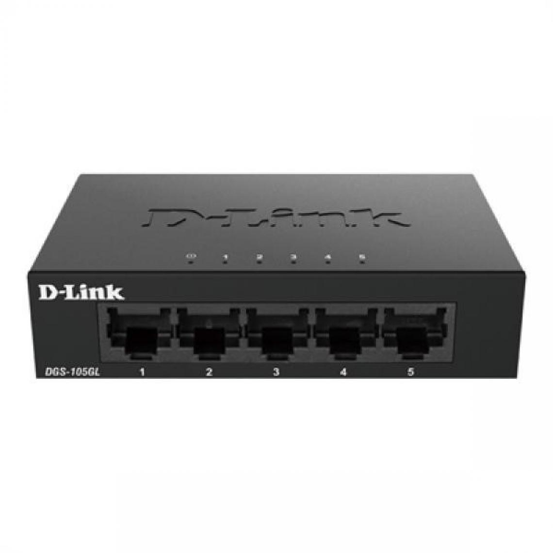 D-Link - Commutateur Réseau de Bureau D-Link DGS-105GL 5xGB Plug&Play Noir - Switch