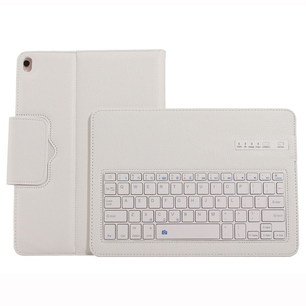Wewoo - IP09 pour iPad 10,2 pouces de texture Litchi amovible ABS clavier Bluetooth Etui en cuir avec fonction de support Blanc - Clavier