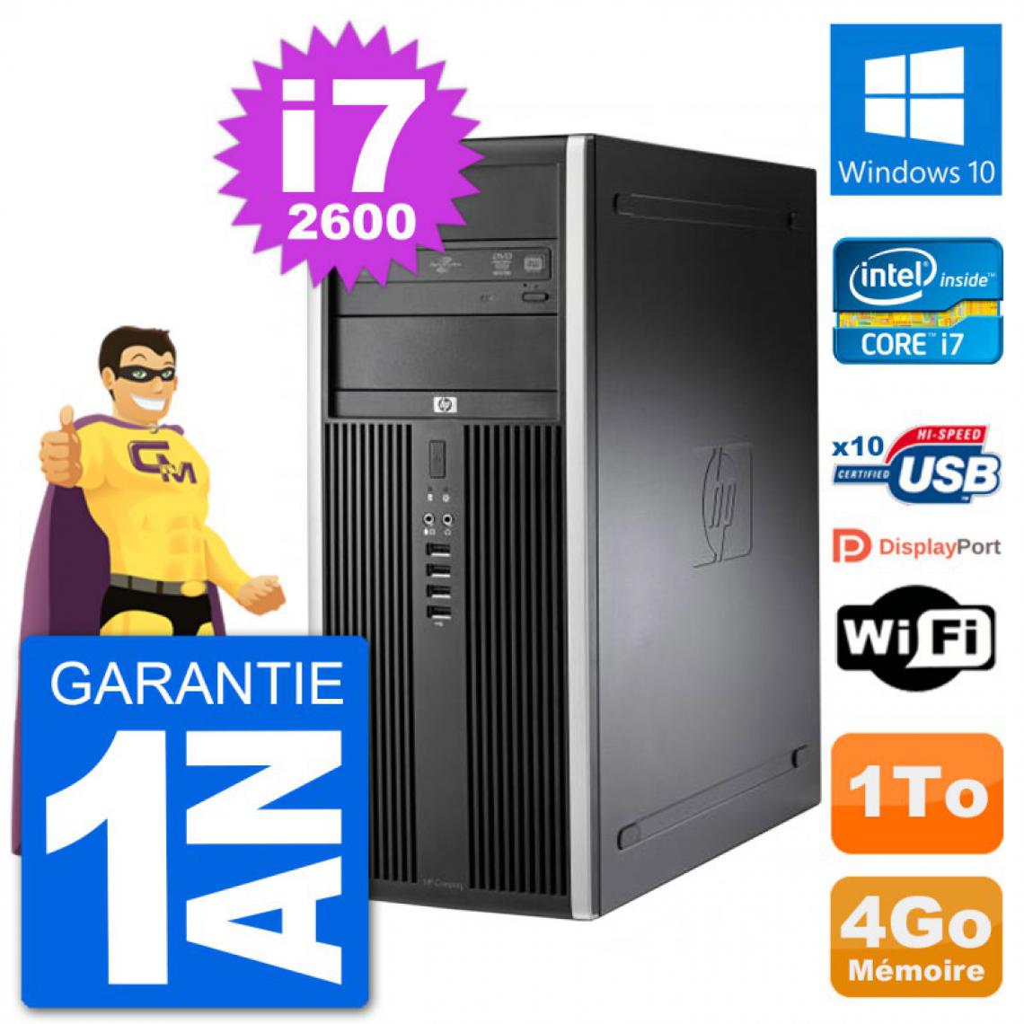 Hp - PC Tour HP 8200 Intel Core i7-2600 RAM 4Go Disque Dur 1To Windows 10 Wifi - PC Fixe