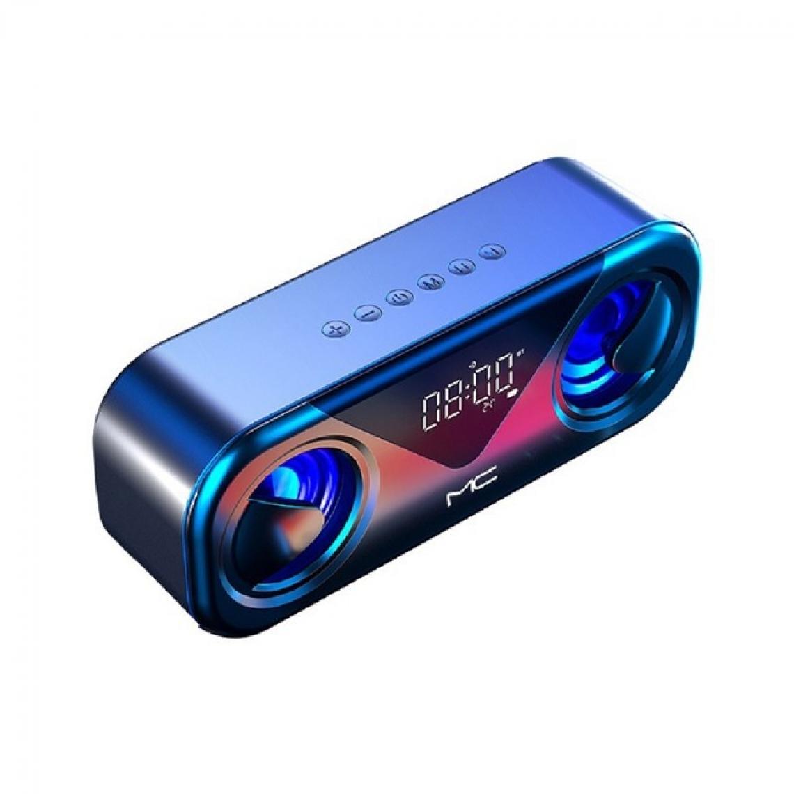 Universal - Subwoofer Bluetooth LED Rhythm Clignotant Haut-parleur sans fil Radio FM Réveil Carte TF Support subwoofer | Subwoofer (noir) - Enceinte PC
