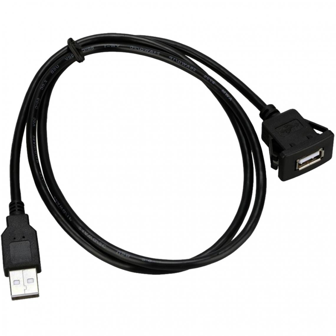 marque generique - 1 Mètre USB 2.0 Mâle Vers Femelle USB Câble D'extension Encastré Pour Tableau De Bord De Voiture - Hub