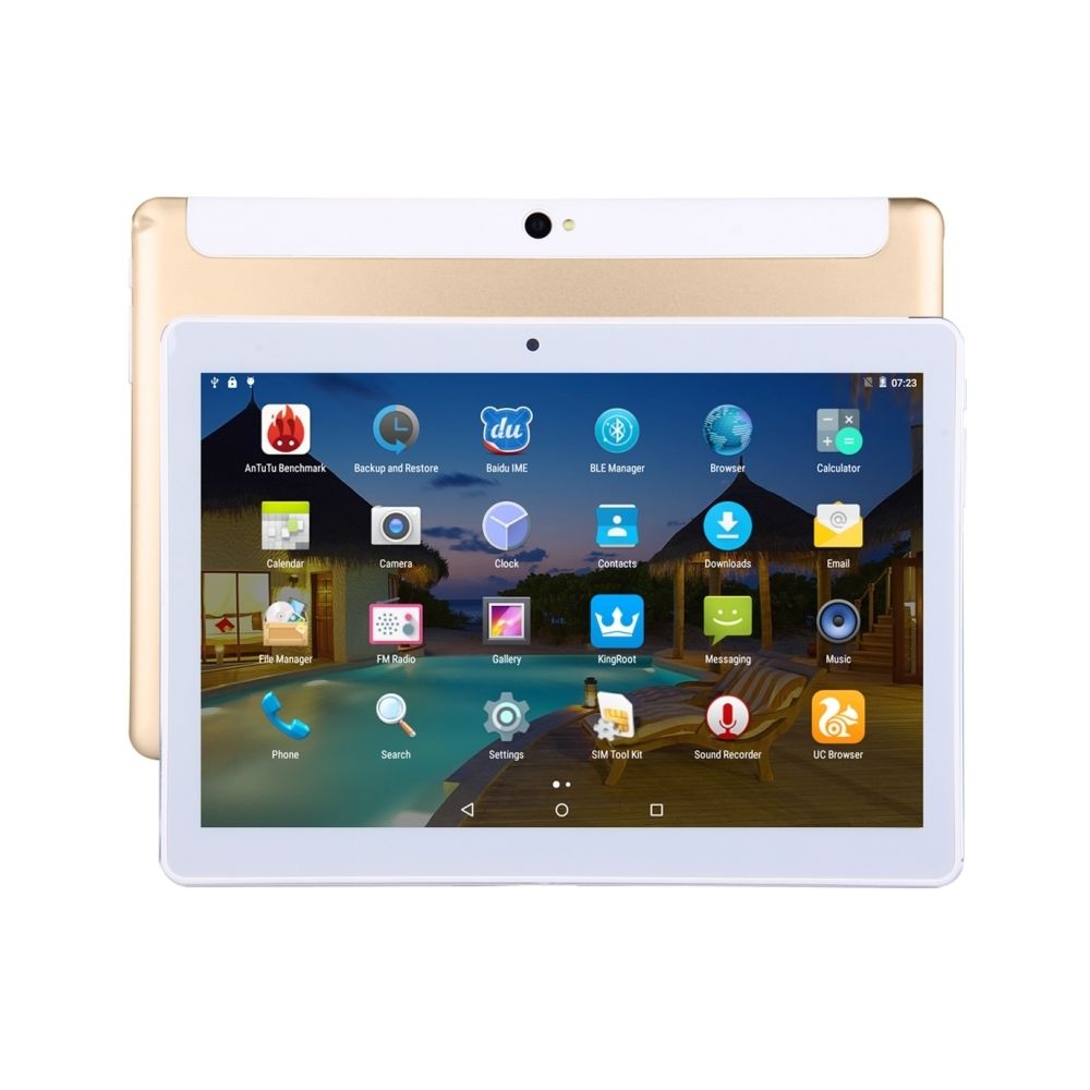 Wewoo - Tablette Tactile or 3G, Appel, 10 pouces, 2 Go + 32 Go, Android 5.1 MTK6592 Octa Core 1.3GHz, double SIM, GPS de / OTG, avec étui en cuir - Tablette Android