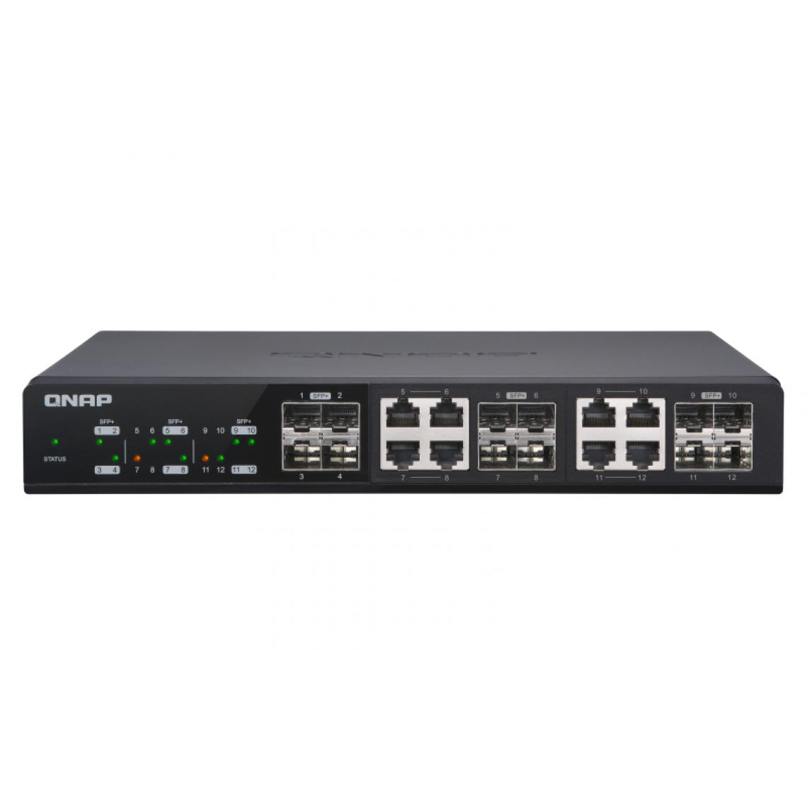 Qnap - QSW-M1208-8C Managed Switch 12P QSW-M1208-8C Managed Switch 12 port of 10GbE port speed 4 port SFP+ 8 port SFP+/ NBASE-T - Switch