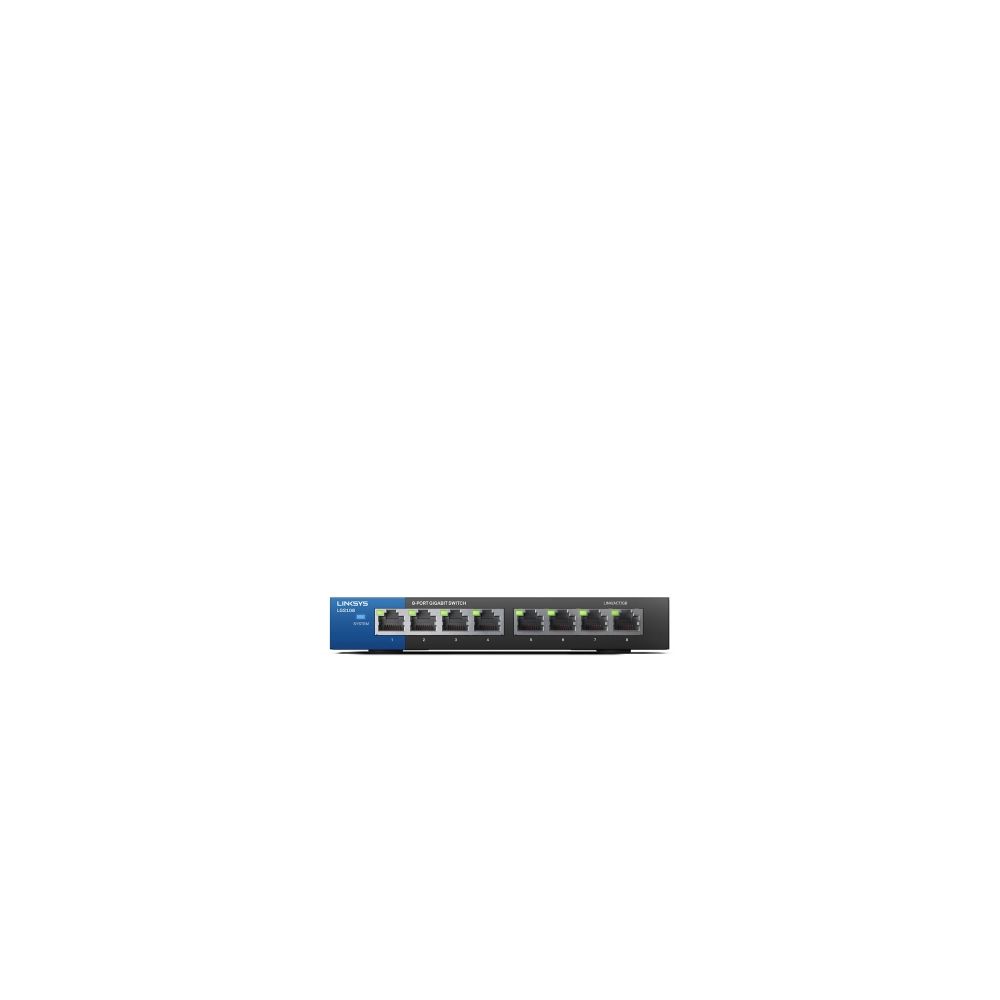 Linksys - Linksys LGS108 Non-géré Gigabit Ethernet (10/100/1000) Noir, Bleu - Switch