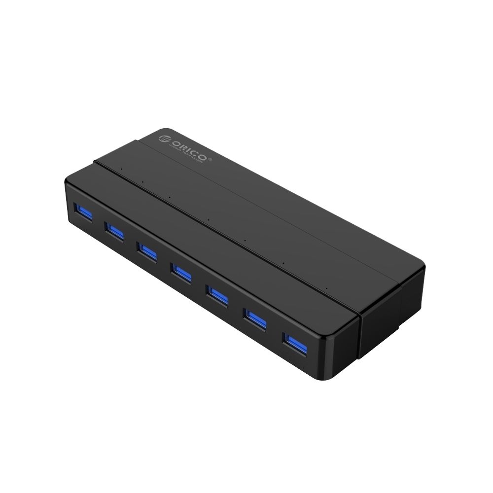 Wewoo - Hub USB 3.0 noir ABS Matériel Bureau 7 Ports USB 3.0 avec 1 m de Câble - Hub
