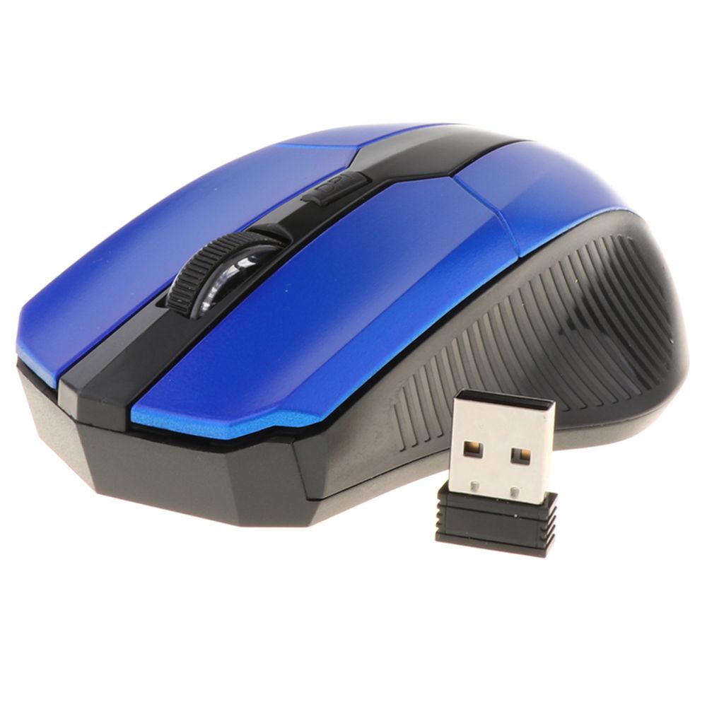 marque generique - Souris sans fil pour ordinateur portable avec récepteur nano USB Fast Scroll Mobile Mouse Blue - Souris