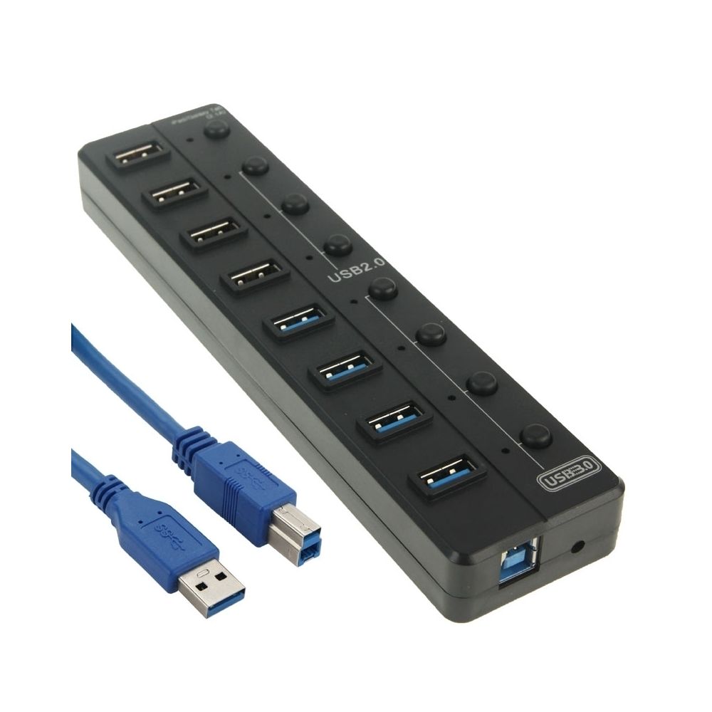 Wewoo - Hub USB 3.0 USB Super Speed 8 Ports 5 Gbps avec Indication LED et Interrupteurs d'Alimentation - Hub