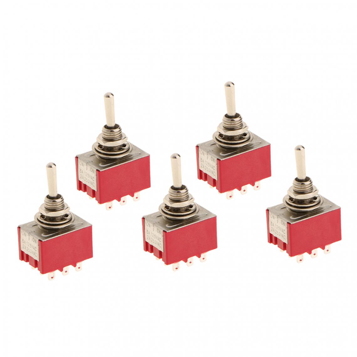 marque generique - On / Off / On Modèle 3PDT Rouge Pack De 5 à 9 Broches Petit Mini-interrupteur à Bascule - Switch