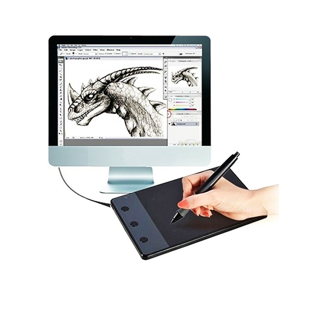 Wewoo - Tablette graphique Périphérique d'entrée d'ordinateur 4.17 x 2.34 pouces Dessin planche à avec un stylo - Tablette Graphique