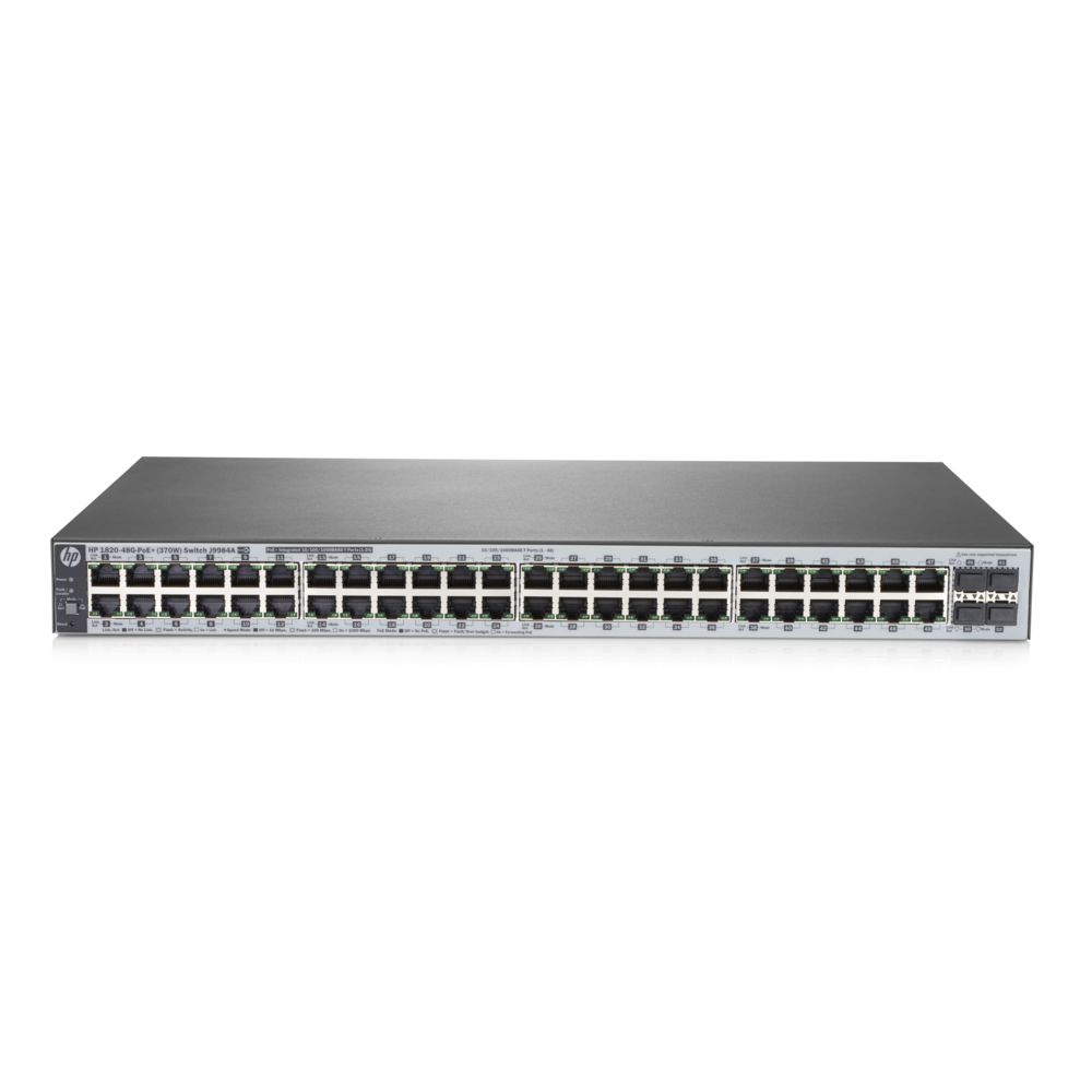 Hp - Hewlett Packard Enterprise 1820-48G-PoE+ (370W) Géré L2 Gigabit Ethernet (10/100/1000) Gris 1U Connexion Ethernet, supportant l'alimentation via ce port (PoE) - Switch