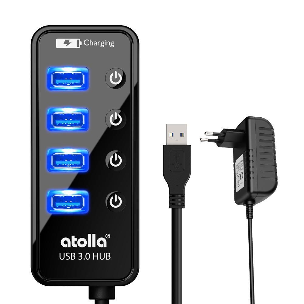 Atolla - Atolla 4 ports USB 3.0 avec ports de charge indiqués, adaptateur secteur 5V3A(204-WX) - Hub