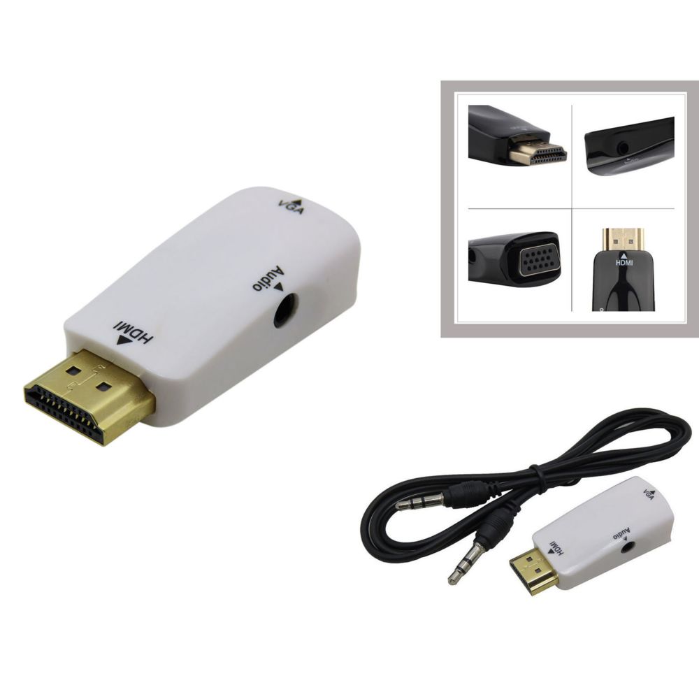 Kalea-Informatique - Convertisseur HDMI VERS VGA + Audio Pour utiliser un écran VGA sur une sortie PC de type HDMI - Switch
